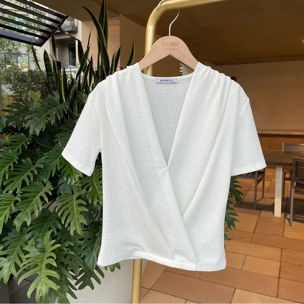 Zara crop white top